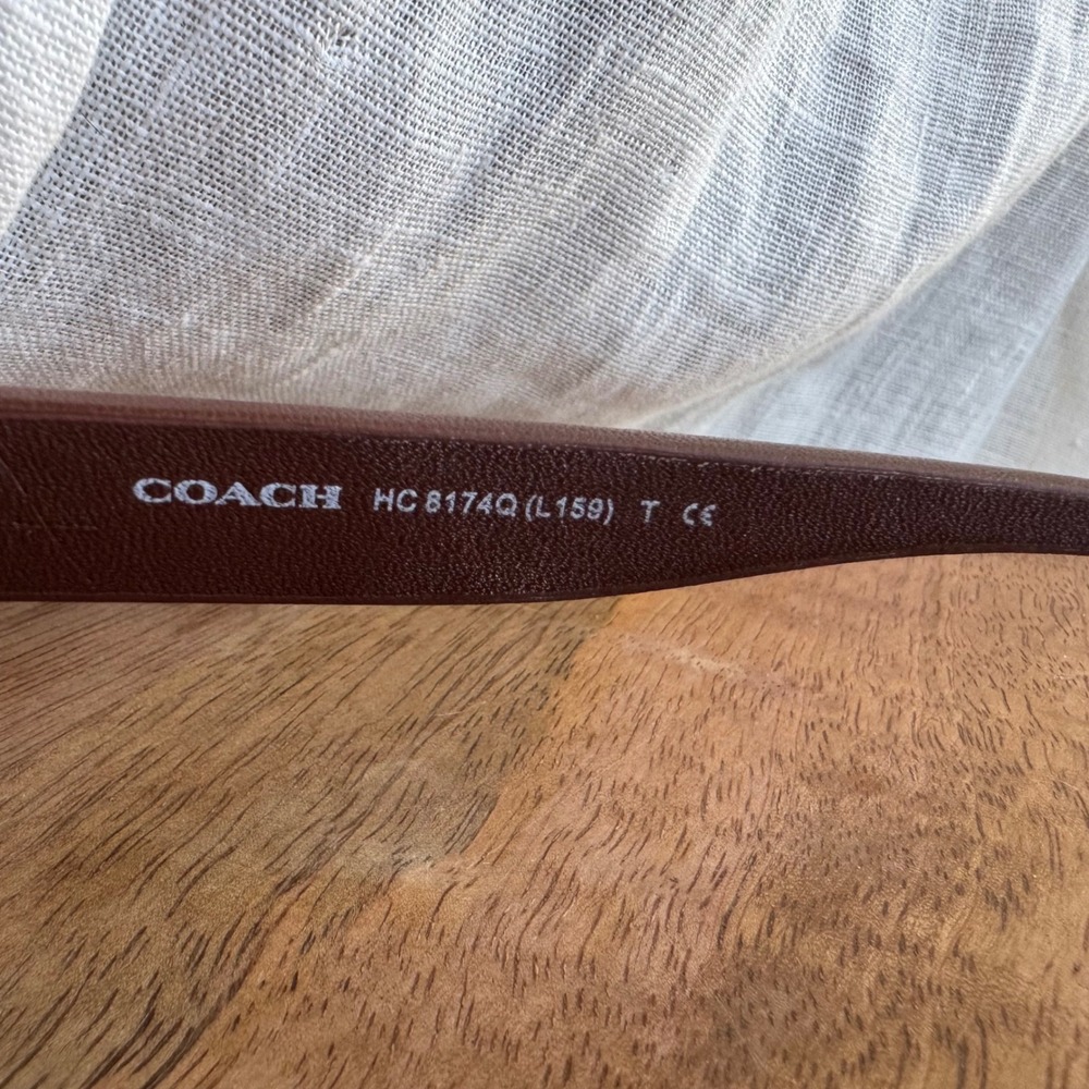 Coach Sunglasses 75th Anniversary Brown Leather Cornflower Blue With Case L159 - Picture 6 of 9